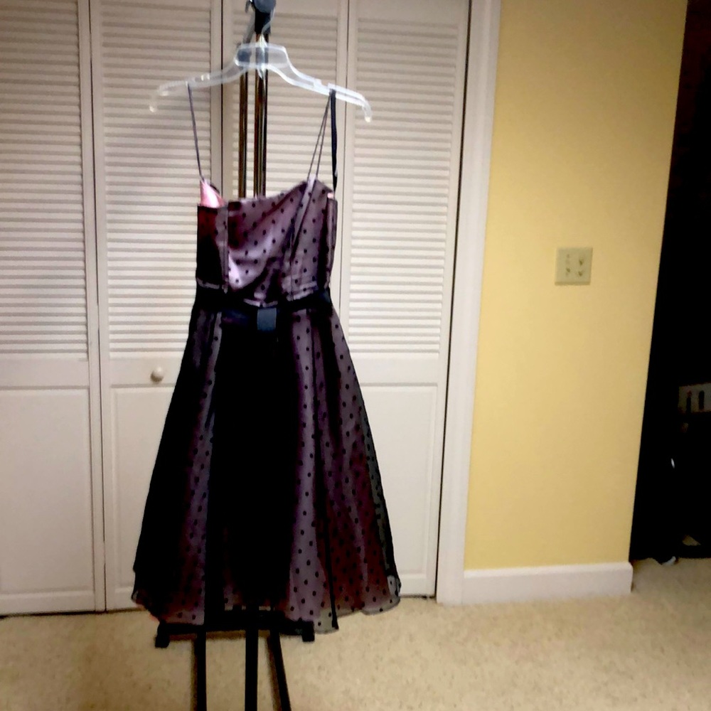Polka dot in black with light pink lining.Size 11-12